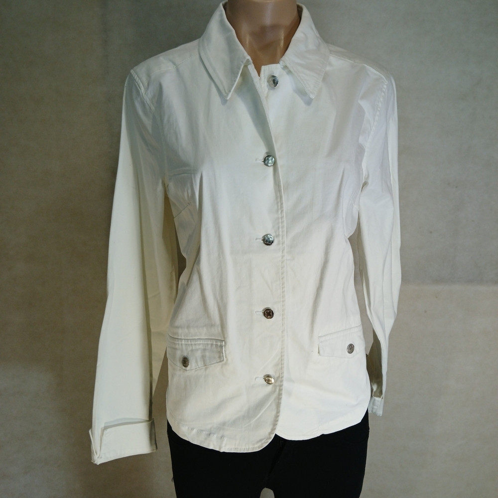 Liz Claiborne White Utility Shirt/Jacket Women's Size 10